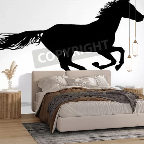 Fototapete Grafik schwarzes pferd