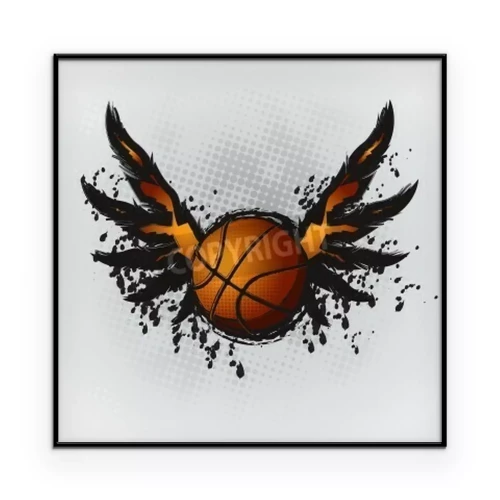 Poster Basketball- und Flügelgrafik