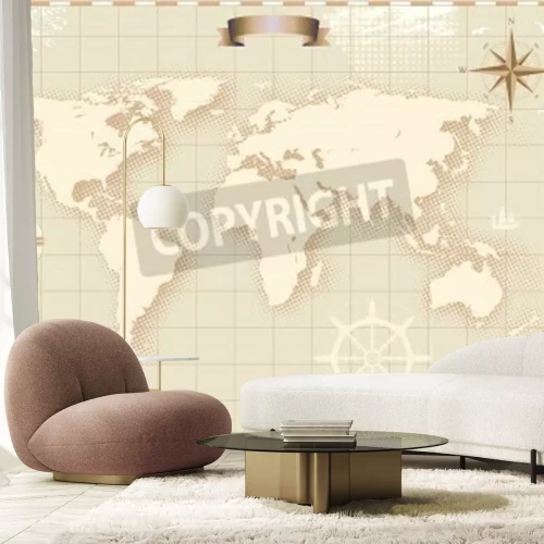 Fototapete Urlaubsweltkarte