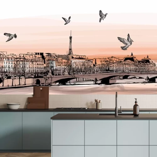 Sticker View of Paris from "Pont des arts"