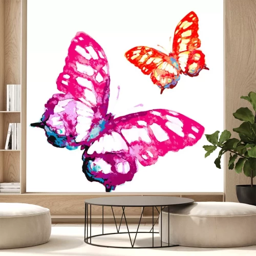 Sticker Zwei Schmetterlinge in Aquarell