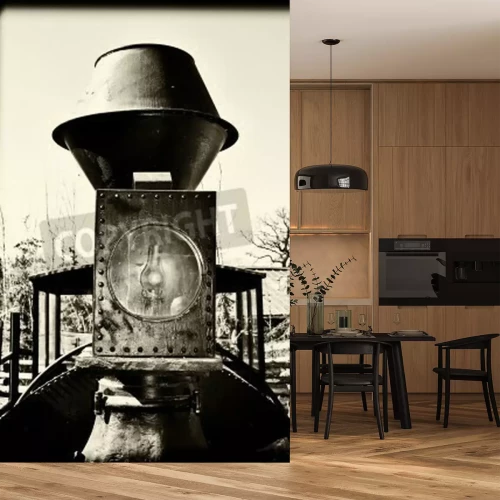 Fototapete Nahaufnahme vom alten Dampfzug