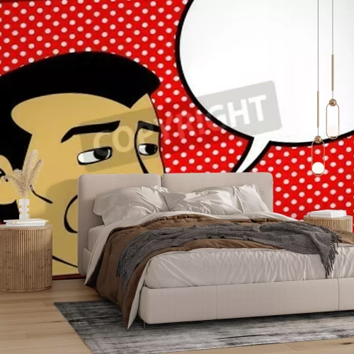 Fototapete Mann mit dem Pop-Art-Schnurrbart