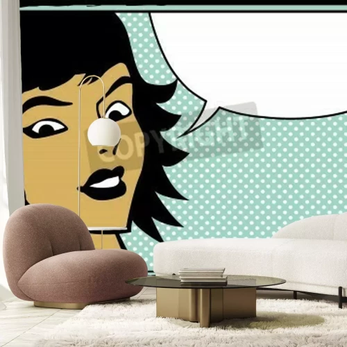 Fototapete Illustration einer Frau Pop Art