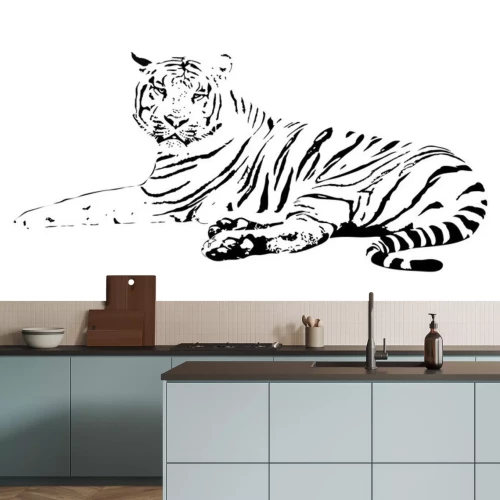 Sticker Wilde Tiere monochromer Tiger