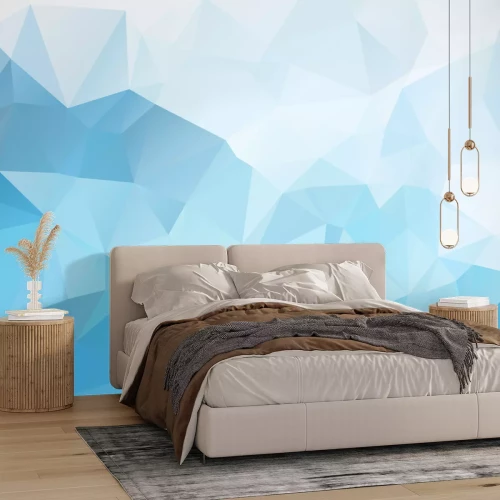 Fototapete Blaues 3D-gebrochenes Mosaik