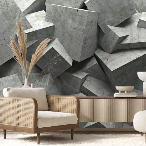 Fototapete Betonwürfel bilden ein 3D-Muster