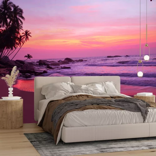 Fototapete Tropen und rosa Himmel