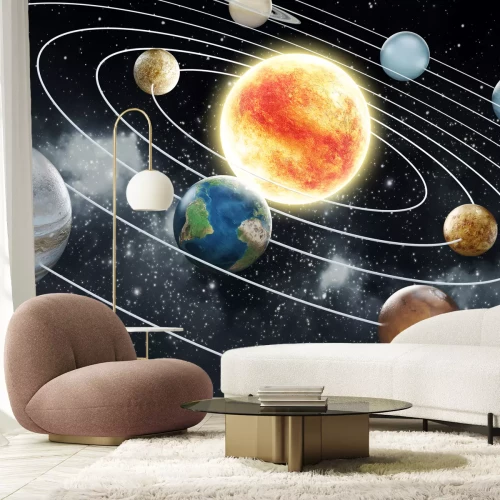 Fototapete Sonnensystem mit Planeten
