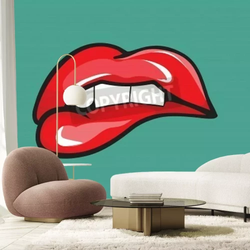Fototapete Pop-Art-Lippen rot
