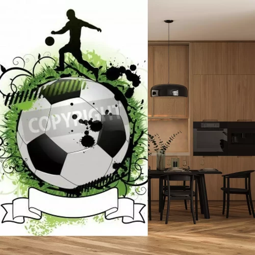 Fototapete Gestalt eines Fußballspielers am Ball