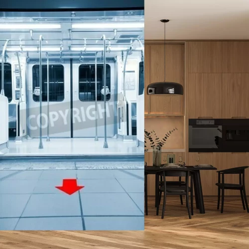 Fototapete Nahaufnahme vom Zug in U-Bahnstation