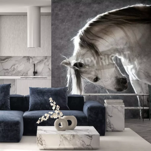 Fototapete Pferd mit dunkler mähne