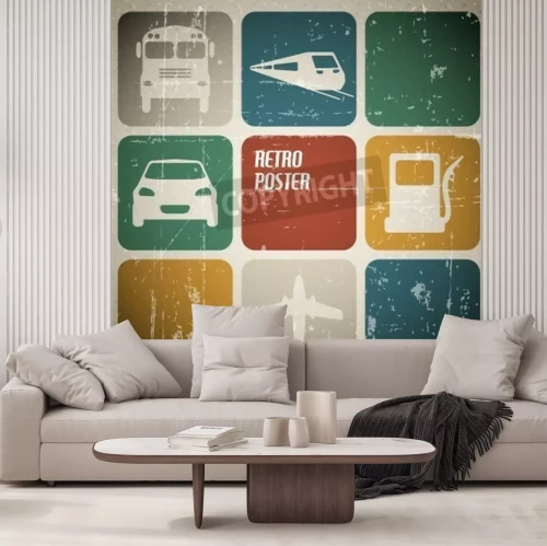 Fototapete Poster mit Zug Motorisierung