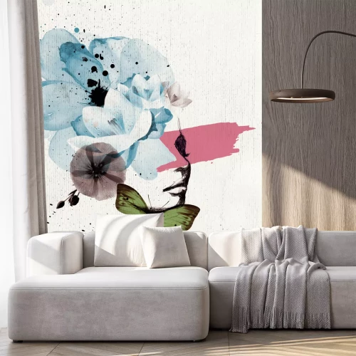 Fototapete Mädchenhaftes abstraktes Porträt