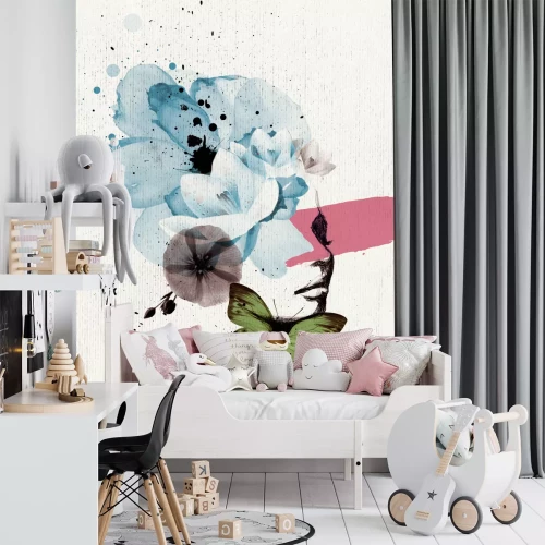 Fototapete Mädchenhaftes abstraktes Porträt