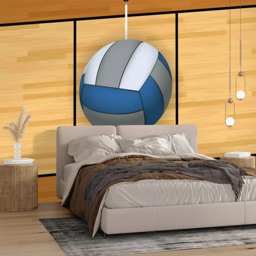 Sticker Volleyball und Platz Hintergrund Illustration