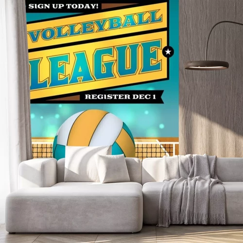 Sticker Illustrierter Volleyball mit Typografie