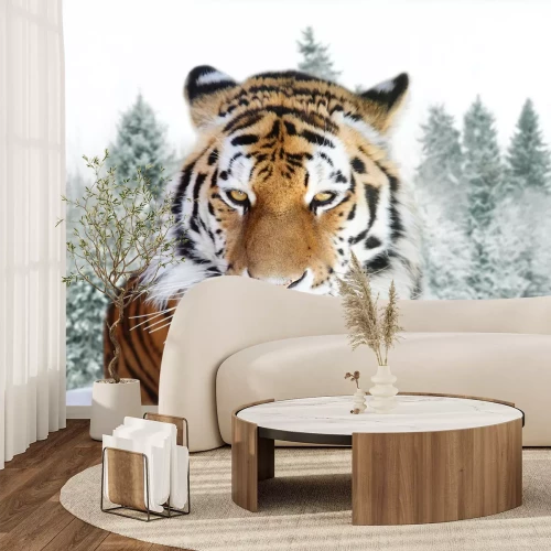 Fototapete Winterlandschaft mit tiger