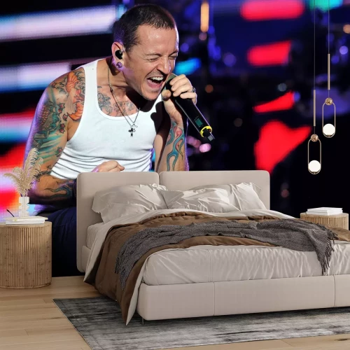 Fototapete Chester Bennington von Linkin Park während eines Konzerts