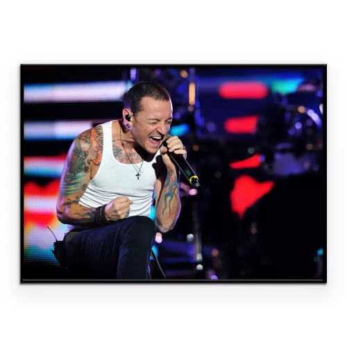 Poster Chester Bennington von Linkin Park während eines Konzerts