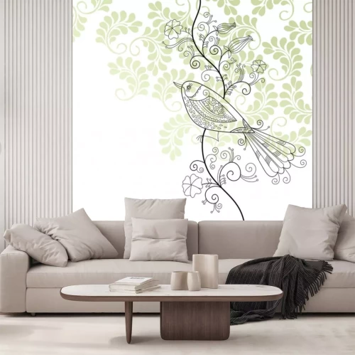 Sticker elegant floral Illustration, Grußkarte