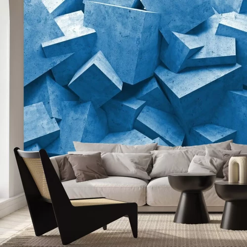 Fototapete Blaue Betonblöcke