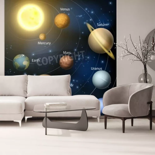 Fototapete Solar System mit Planeten