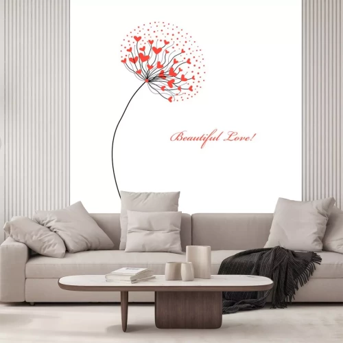 Sticker Blume mit Herzmotiv