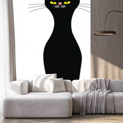 Sticker Tiere für Kinder lange schwarze Panther mit gelben Augen