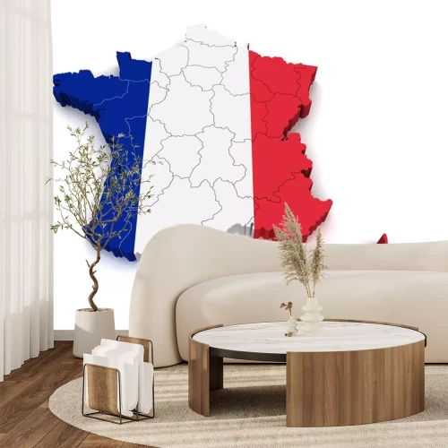 Sticker 3D Karte von Frankreich
