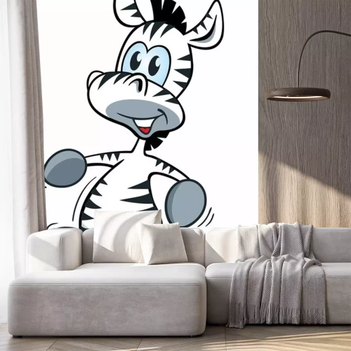 Sticker Cartoon-Zebra beim Rennen