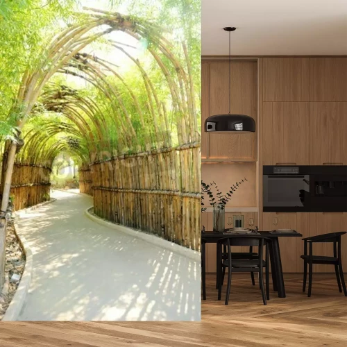 Fototapete Tunnel 3D aus Bambus