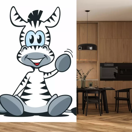 Sticker Lächeln eines sitzenden Zebras