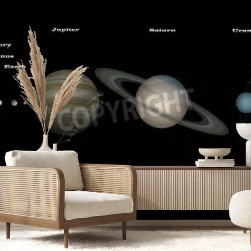 Fototapete Schematisches Sonnensystem