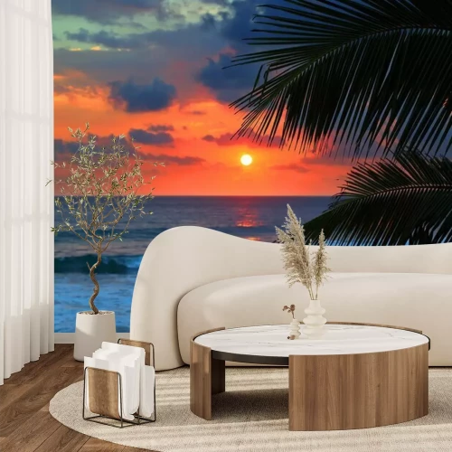 Fototapete Palmen Sonnenuntergang