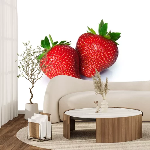 Sticker Dekorative Erdbeeren, die sich gegenseitig umarmen