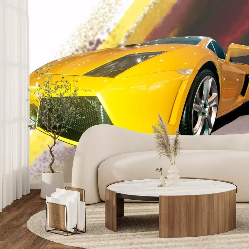 Fototapete Sportauto gelb