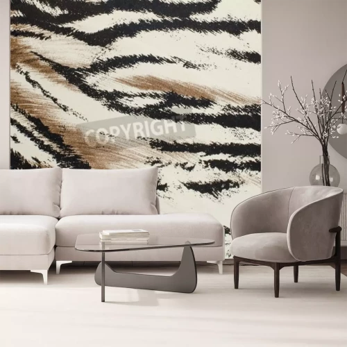 Fototapete Braun-weißes tiger-muster