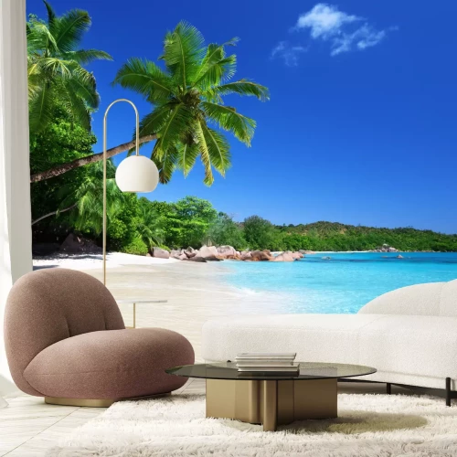 Fototapete Seychellen und Strand