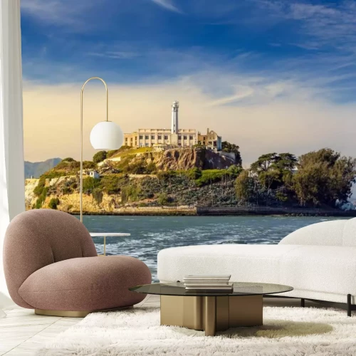 Fototapete Insel in San Francisco mit einem Schloss