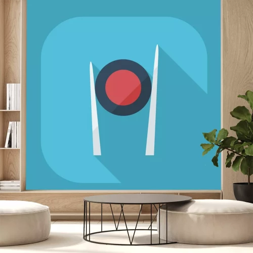 Sticker Sushi-Set auf minimalistischer Grafik