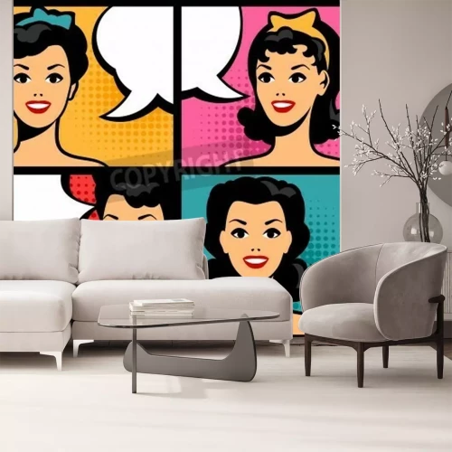 Fototapete Pop-Art-Comic Frauen