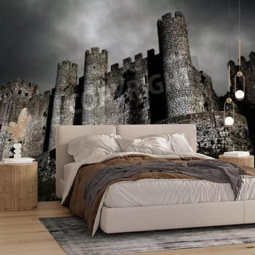 Fototapete Düsteres Schloss in der Nacht