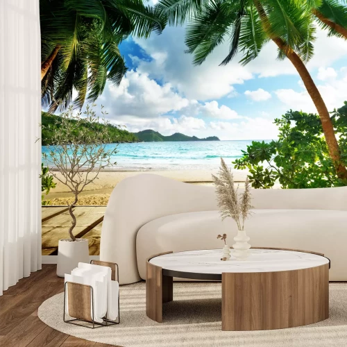 Fototapete Blick auf Tropen vom Steg aus