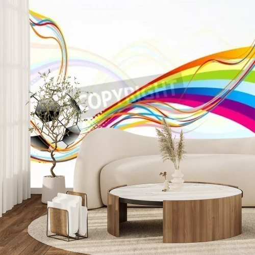 Fototapete Ball am Regenbogenband