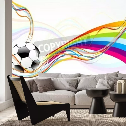 Fototapete Ball am Regenbogenband