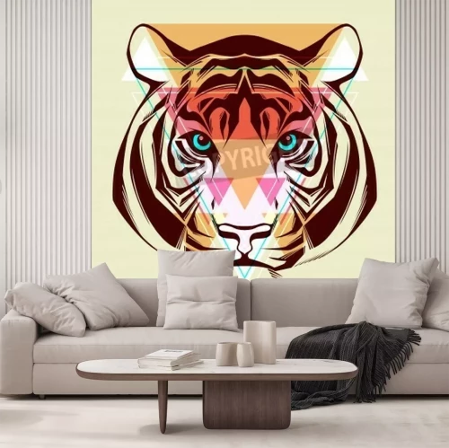 Fototapete Geometrisches tiger-bild