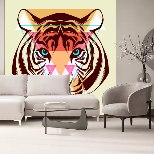 Fototapete Geometrisches tiger-bild