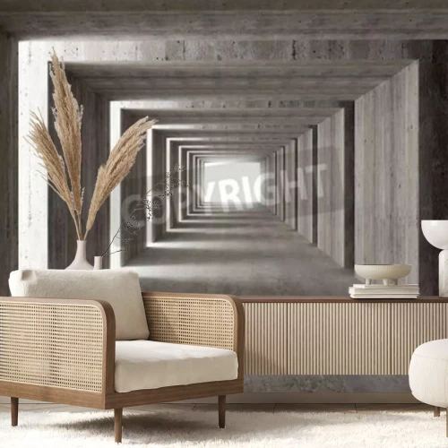 Fototapete Leerer Betontunnel